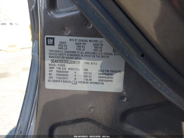 Продаж на аукціоні авто 2012 Buick Enclave Premium, vin: 5GAKVDED9CJ238118, номер лоту: 46155033