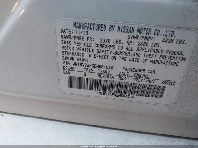Продажа на аукционе авто 2014 Infiniti Q50 Premium/sport, vin: JN1BV7APXEM684010, номер лота: 46155143