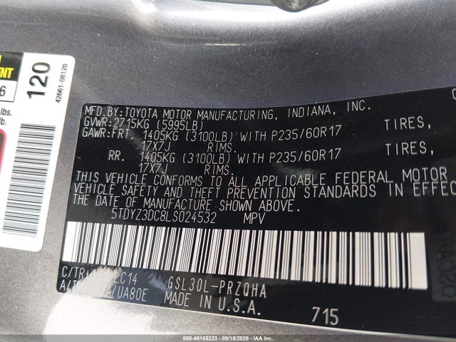 Toyota SIENNA XLE 2020 5TDYZ3DC8LS024532 Image 17