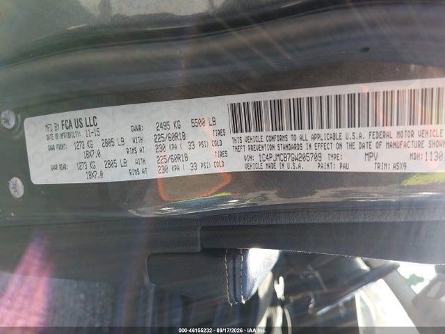 Aukcja sprzedaży 2016 Jeep Cherokee Altitude, vin: 1C4PJMCB7GW205709, numer aukcji: 46155232