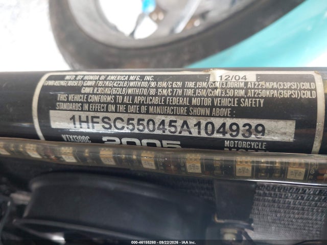 Продажа на аукционе авто 2005 Honda Vtx1300c, vin: 1HFDC55045A104939, номер лота: 46155280