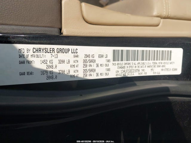 Продаж на аукціоні авто 2014 Jeep Grand Cherokee Overland, vin: 1C4RJFCG3EC218794, номер лоту: 46155296
