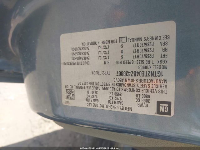 Aukcja sprzedaży 2011 Gmc Sierra 1500 Work Truck, vin: 1GTN2TE04BZ438867, numer aukcji: 46155361