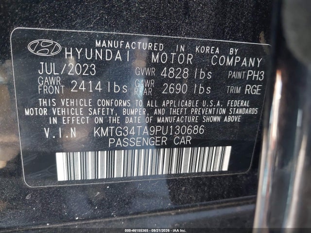 Aukcja sprzedaży 2023 Genesis G70 2.0t Awd, vin: KMTG34TA9PU130686, numer aukcji: 46155365