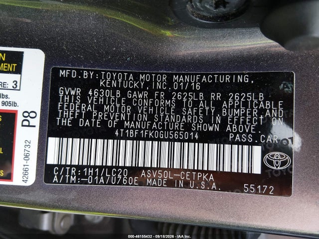 Продаж на аукціоні авто 2016 Toyota Camry Xse, vin: 4T1BF1FK0GU565014, номер лоту: 46155432