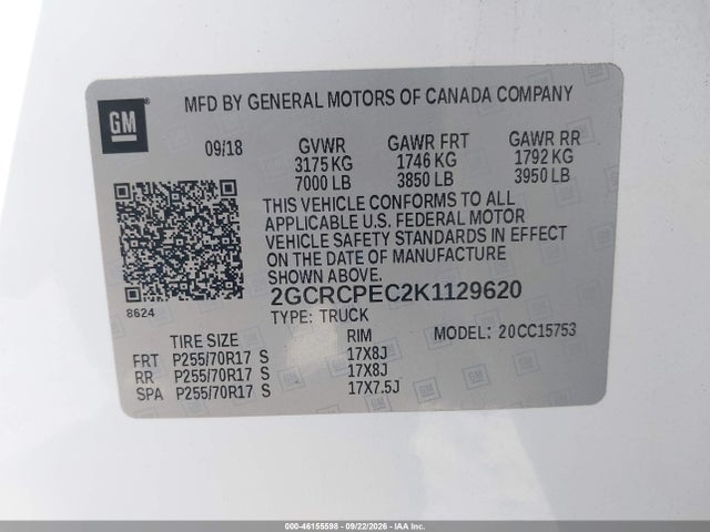 2GCRCPEC2K1129620 Chevrolet Silverado 1500 Ld Lt