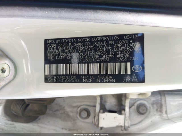 Продаж на аукціоні авто 2013 Toyota Prius C Four, vin: JTDKDTB30D1043923, номер лоту: 46155752