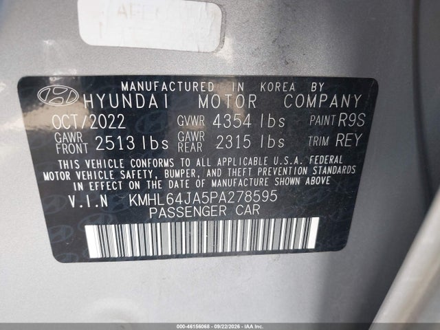 Hyundai SONATA SEL 2023 KMHL64JA5PA278595 Image 9
