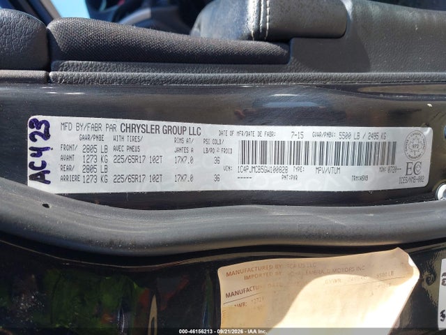 Aukcja sprzedaży 2016 Jeep Cherokee North, vin: 1C4PJMCB5GW100828, numer aukcji: 46156213