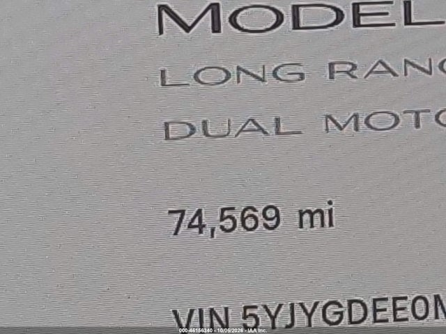 5YJYGDEE0MF105400 Tesla Model Y Long Range