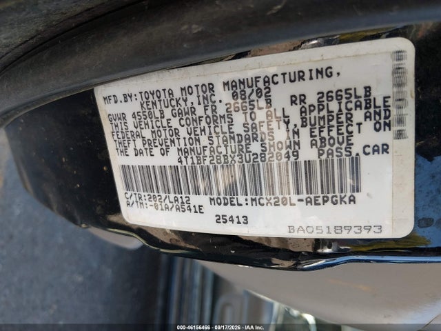 Aukcja sprzedaży 2003 Toyota Avalon Xls, vin: 4T1BF28BX3U282049, numer aukcji: 46156466