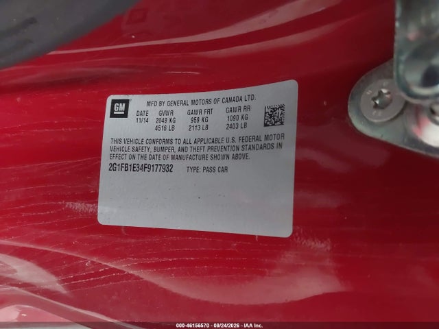 Chevrolet Camaro 2ls 2015 2G1FB1E34F9177932 Image 9