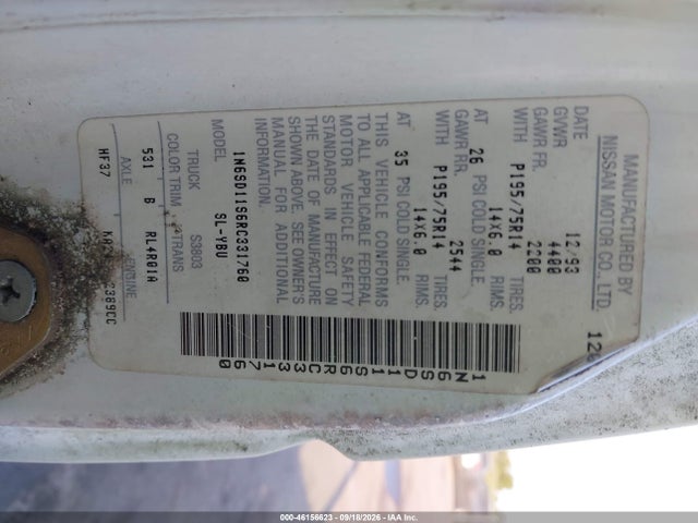 Auction sale of the 1994 Nissan Truck Xe, vin: 1N6SD11S6RC331760, lot number: 46156623