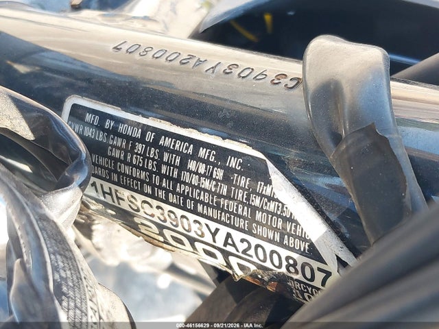 Aukcja sprzedaży 2000 Honda Vt1100 C3, vin: 1HFSC3903YA200807, numer aukcji: 46156629