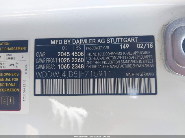 WDDWJ4JB5JF715911 Mercedes-Benz C 300