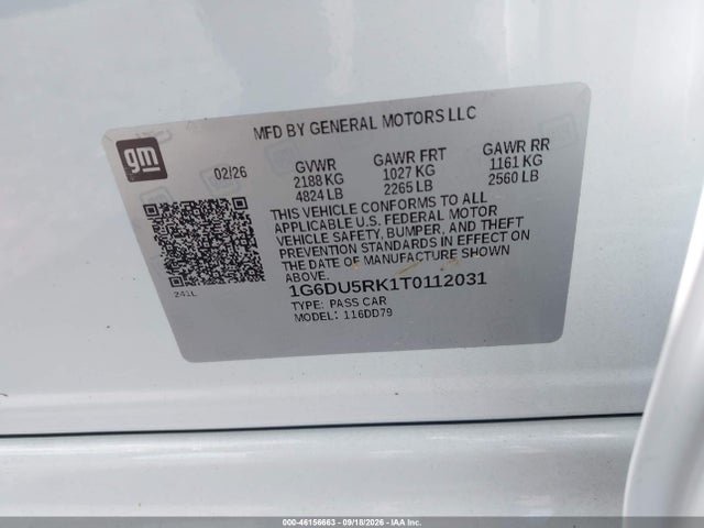 Продаж на аукціоні авто 2026 Cadillac Ct5 Sport Rwd, vin: 1G6DU5RK1T0112031, номер лоту: 46156663