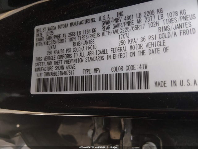 Aukcja sprzedaży 2026 Mazda Cx-50 2.5 S Preferred, vin: 7MMVABBL6TN467517, numer aukcji: 46156738