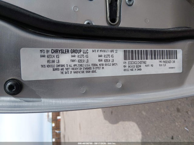 Aukcja sprzedaży 2012 Chrysler 300 Limited, vin: 2C3CCACG1CH257062, numer aukcji: 46156788