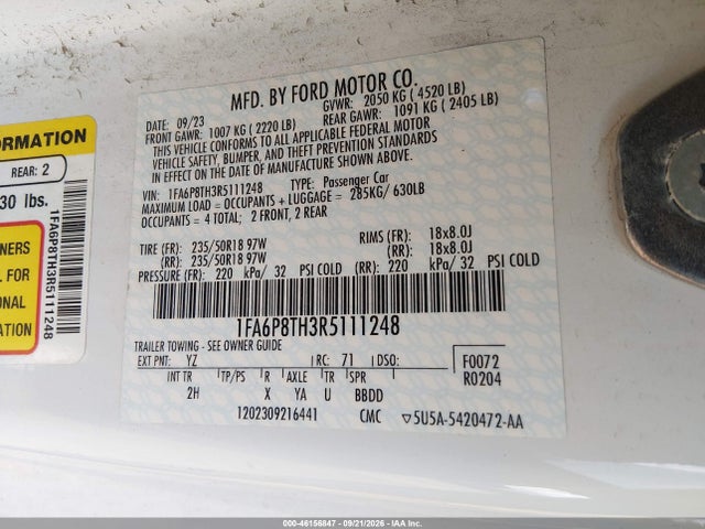 Ford Mustang Ecoboost Fastback 2024 1FA6P8TH3R5111248 Image 9