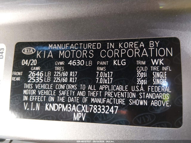 KIA Sportage Lx 2020 KNDPM3ACXL7833247 Image 9