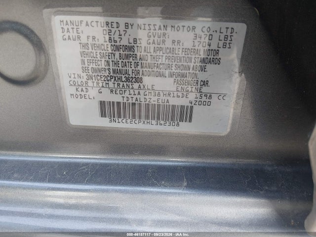 Продаж на аукціоні авто 2017 Nissan Versa Note Sv, vin: 3N1CE2CPXHL362308, номер лоту: 46157117