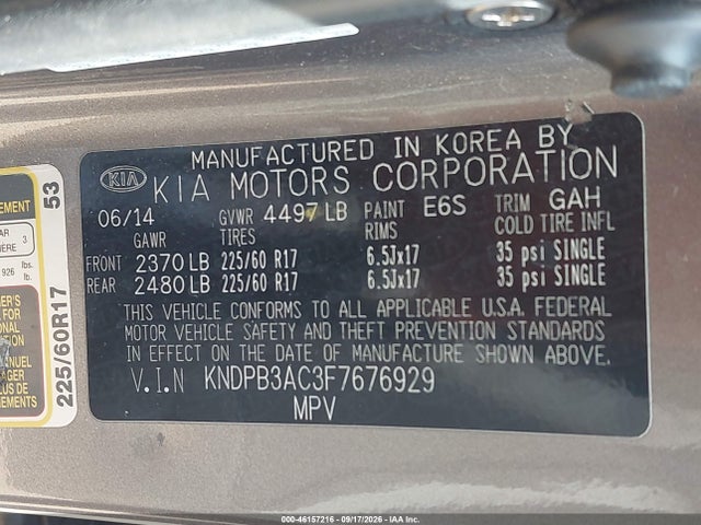 KIA Sportage Lx 2015 KNDPB3AC3F7676929 Image 9