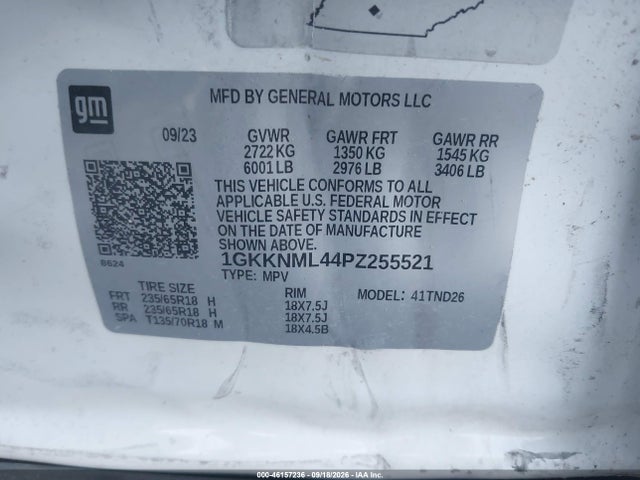 Продаж на аукціоні авто 2023 Gmc Acadia Fwd Slt, vin: 1GKKNML44PZ255521, номер лоту: 46157236