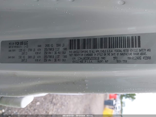 Aukcja sprzedaży 2019 Jeep Wrangler Unlimited Sahara 4x4, vin: 1C4HJXEG9KW555818, numer aukcji: 46157351