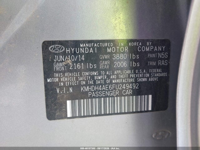 Продажа на аукционе авто 2015 Hyundai Elantra Se, vin: KMHDH4AE6FU249492, номер лота: 46157385