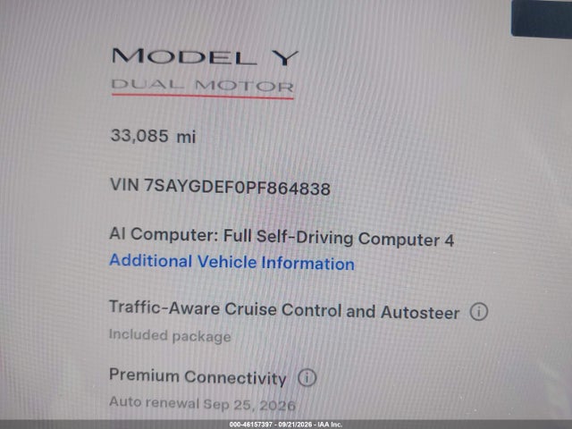 7SAYGDEF0PF864838 Tesla Model Y Performance Dual Motor All-wheel Drive