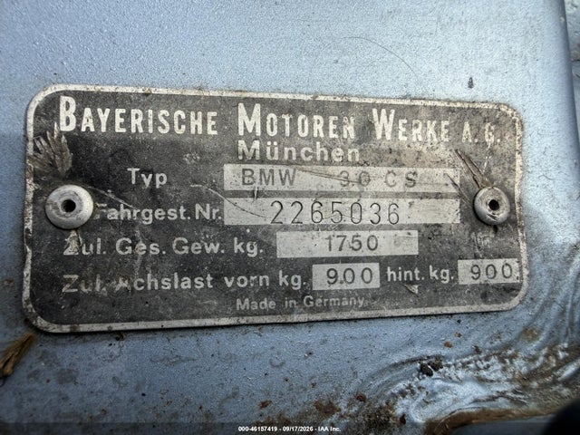1974 Bmw 3.0 მანქანა იყიდება აუქციონზე, vin: 2265036, აუქციონის ნომერი: 46157419