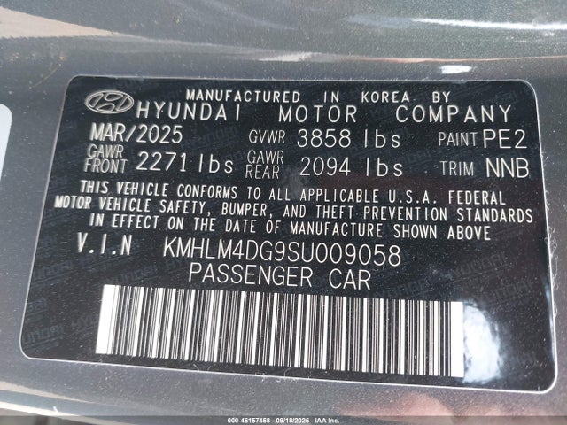 Aukcja sprzedaży 2025 Hyundai Elantra Sel Sport, vin: KMHLM4DG9SU009058, numer aukcji: 46157458
