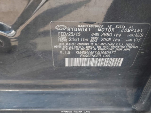 Продаж на аукціоні авто 2016 Hyundai Elantra Se, vin: KMHDH4AEXGU480977, номер лоту: 46157606