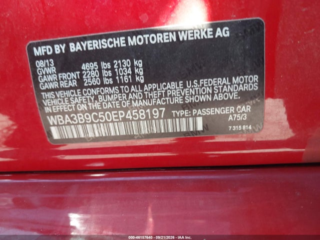 2014 Bmw 335i Xdrive მანქანა იყიდება აუქციონზე, vin: WBA3B9C50EP458197, აუქციონის ნომერი: 46157640