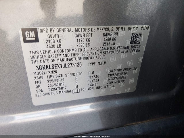 2018 Gmc Terrain Denali მანქანა იყიდება აუქციონზე, vin: 3GKALSEX7JL273135, აუქციონის ნომერი: 46157654