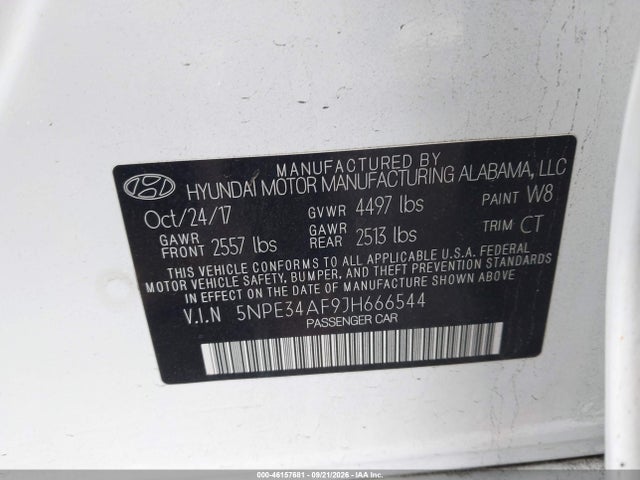 Продаж на аукціоні авто 2018 Hyundai Sonata Limited, vin: 5NPE34AF9JH666544, номер лоту: 46157681
