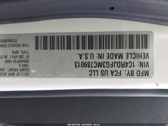 Aukcja sprzedaży 2021 Dodge Durango Pursuit Awd, vin: 1C4RDJFG3MC789013, numer aukcji: 46157706