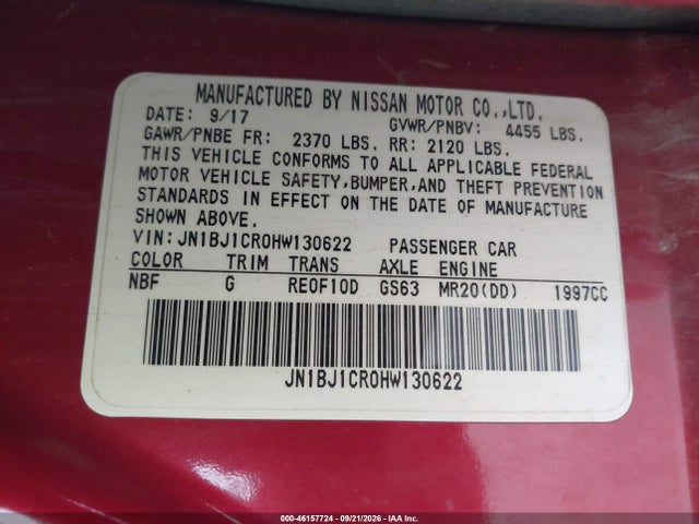 Продаж на аукціоні авто 2017 Nissan Rogue Sport S, vin: JN1BJ1CR0HW130622, номер лоту: 46157724