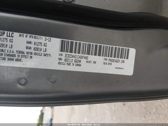 Продаж на аукціоні авто 2012 Dodge Charger Sxt, vin: 2C3CDXHG1CH207402, номер лоту: 46157739