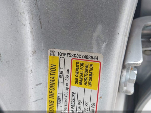 Продажа на аукционе авто 2012 Chevrolet Cruze 1lt, vin: 1G1PF5SC3C7408644, номер лота: 46157740