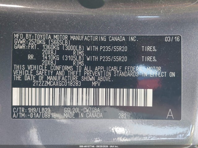 Продаж на аукціоні авто 2016 Lexus Rx 350, vin: 2T2ZZMCAXGC018283, номер лоту: 46157746