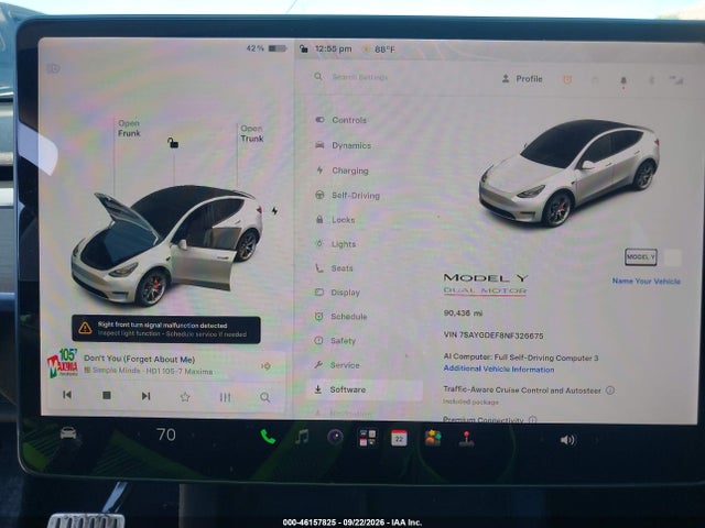 7SAYGDEF8NF326675 Tesla Model Y Performance Dual Motor All-wheel Drive