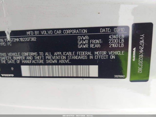 Продаж на аукціоні авто 2011 Volvo C30 T5/t5 R-design, vin: YV1672MK1B2207382, номер лоту: 46157830