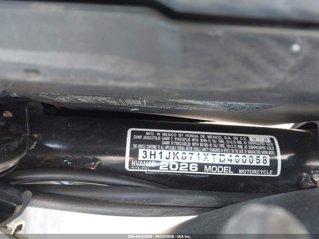 Aukcja sprzedaży 2026 Honda Nva110 B, vin: 3H1JK071XTD400058, numer aukcji: 46157946