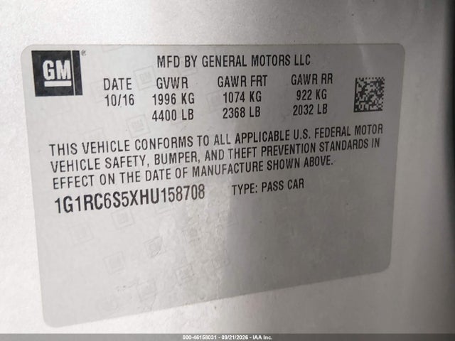 Chevrolet VOLT LT 2017 1G1RC6S5XHU158708 Image 9