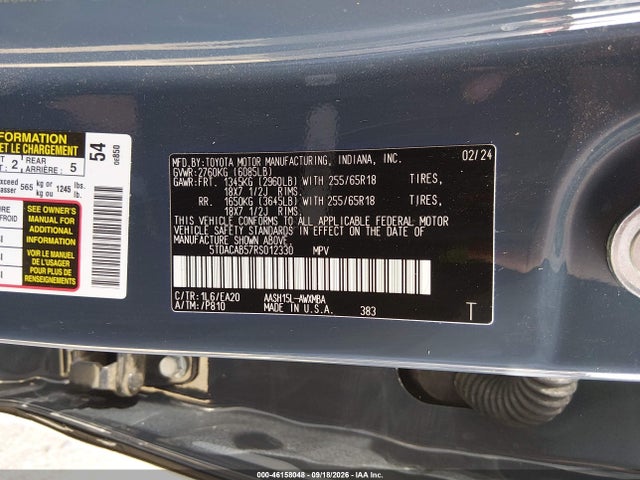 5TDACAB57RS012330 Toyota Grand Highlander Hybrid Xle