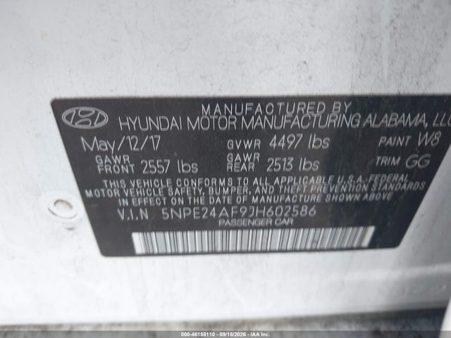 Hyundai SONATA SE 2018 5NPE24AF9JH602586 Image 9