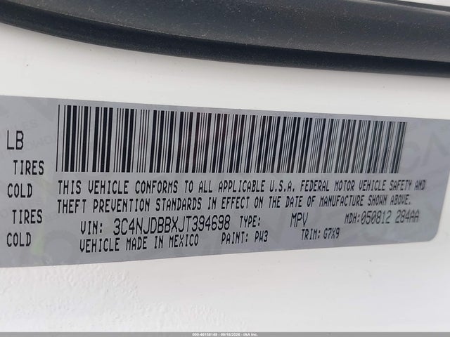 Продаж на аукціоні авто 2018 Jeep Compass Altitude 4x4, vin: 3C4NJDBBXJT394698, номер лоту: 46158149