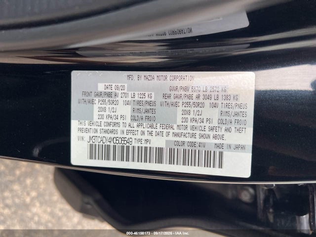 Продажа на аукционе авто 2021 Mazda Cx-9 Grand Touring, vin: JM3TCADY4M0506549, номер лота: 46158173