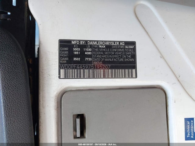 Aukcja sprzedaży 2007 Dodge Sprinter Van 3500 High Roof, vin: WD0PF445975195207, numer aukcji: 46158197